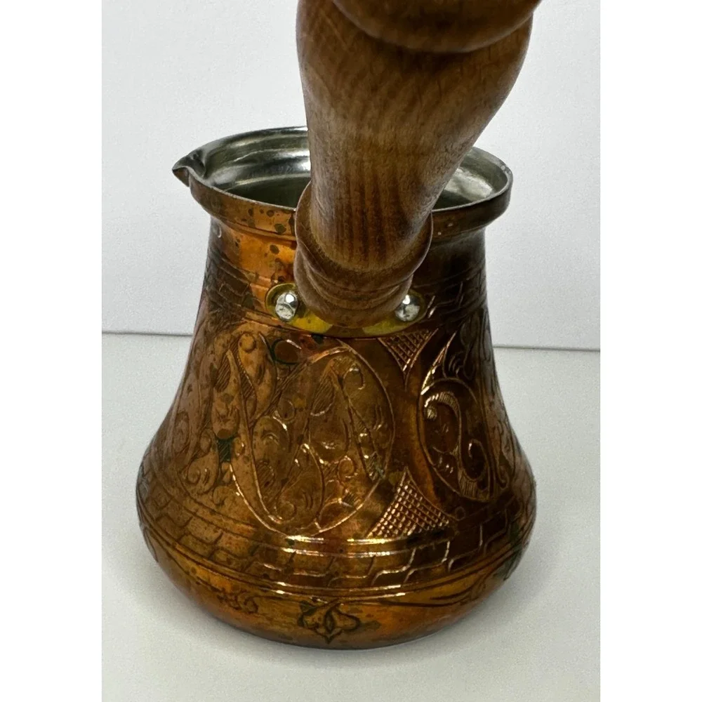 Vintage Engraved Solid Copper Turkish Arabic Coffee Pot The Silk Road Trade
